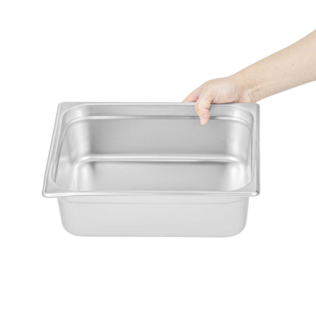 Kitchen Tek Stainless Steel 1/2 Size Steam Table Pan - 4 Inch Deep, Anti Jam, 24 Gauge - 1 count box
