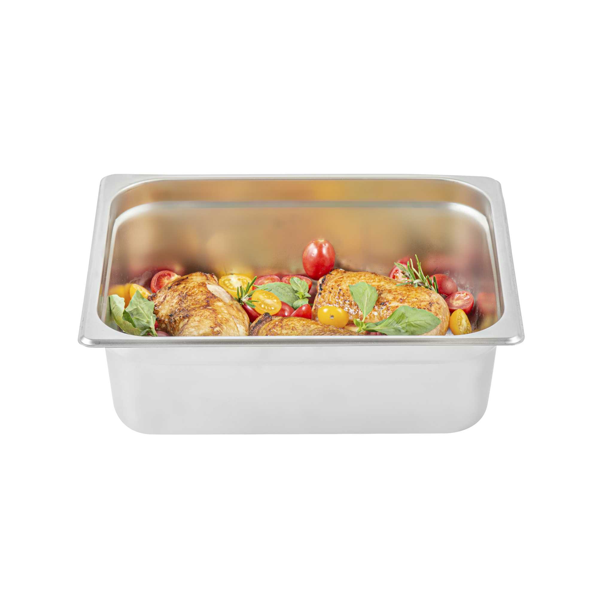 Kitchen Tek Stainless Steel 1/2 Size Steam Table Pan - 4 Inch Deep, Anti Jam, 24 Gauge - 1 count box