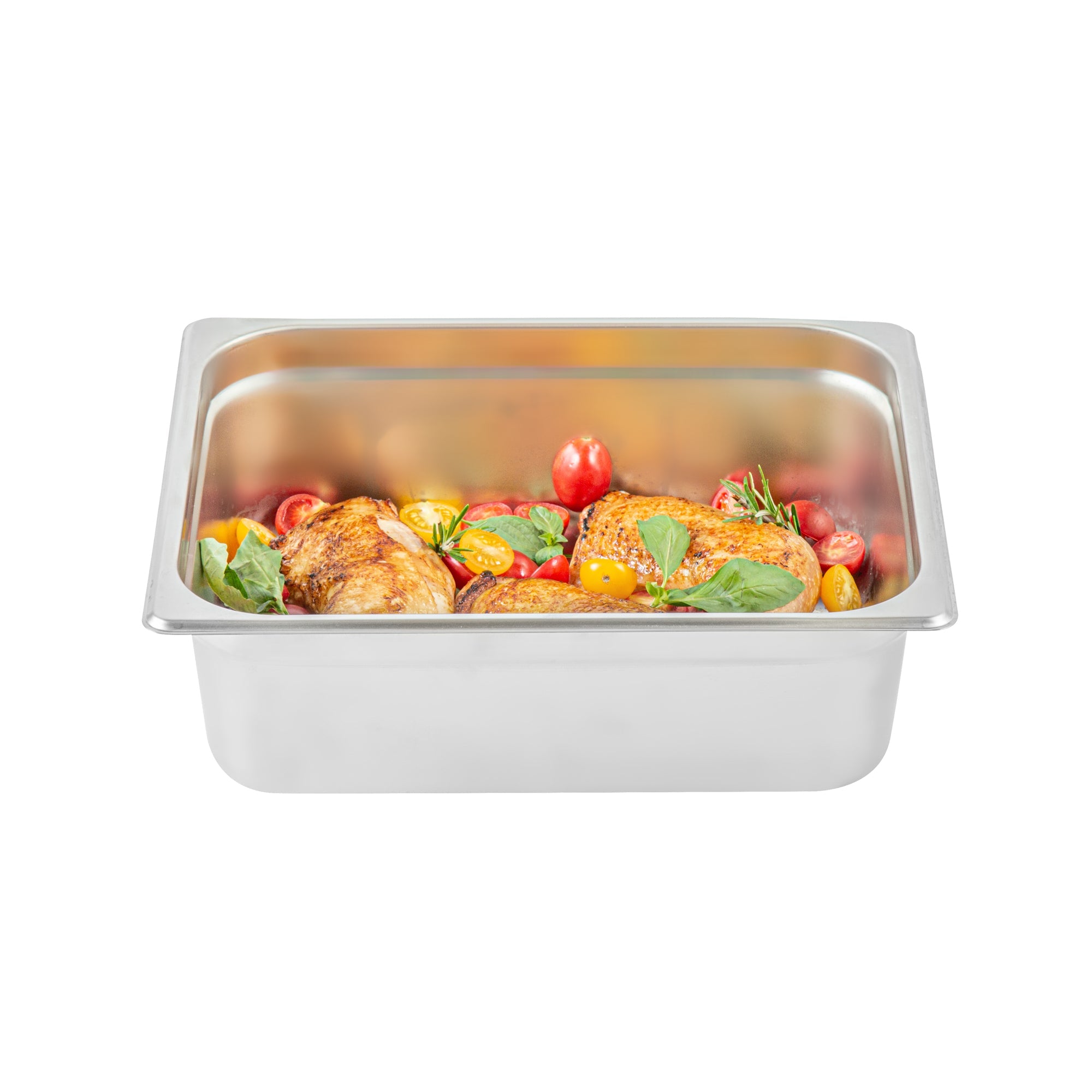 Kitchen Tek Stainless Steel 1/2 Size Steam Table Pan - 4 Inch Deep, Anti Jam, 24 Gauge - 6 count box