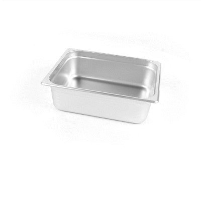 Kitchen Tek Stainless Steel 1/2 Size Steam Table Pan - 4 Inch Deep, Anti Jam, 24 Gauge - 6 count box