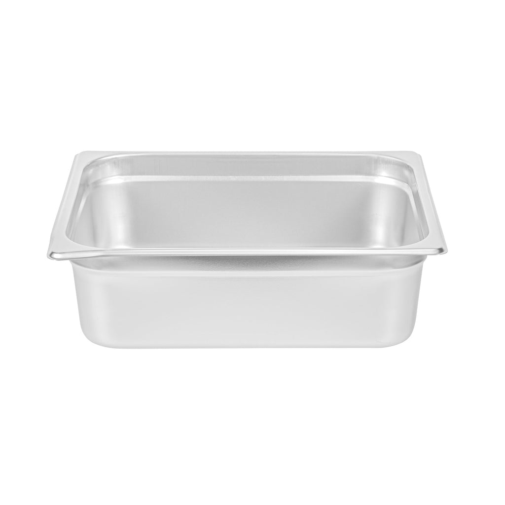 Kitchen Tek Stainless Steel 1/2 Size Steam Table Pan - 4 Inch Deep, Anti Jam, 24 Gauge - 6 count box