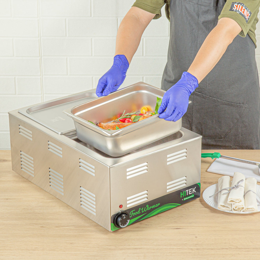Kitchen Tek Stainless Steel 1/2 Size Steam Table Pan - 4 Inch Deep, Anti Jam, 24 Gauge - 6 count box