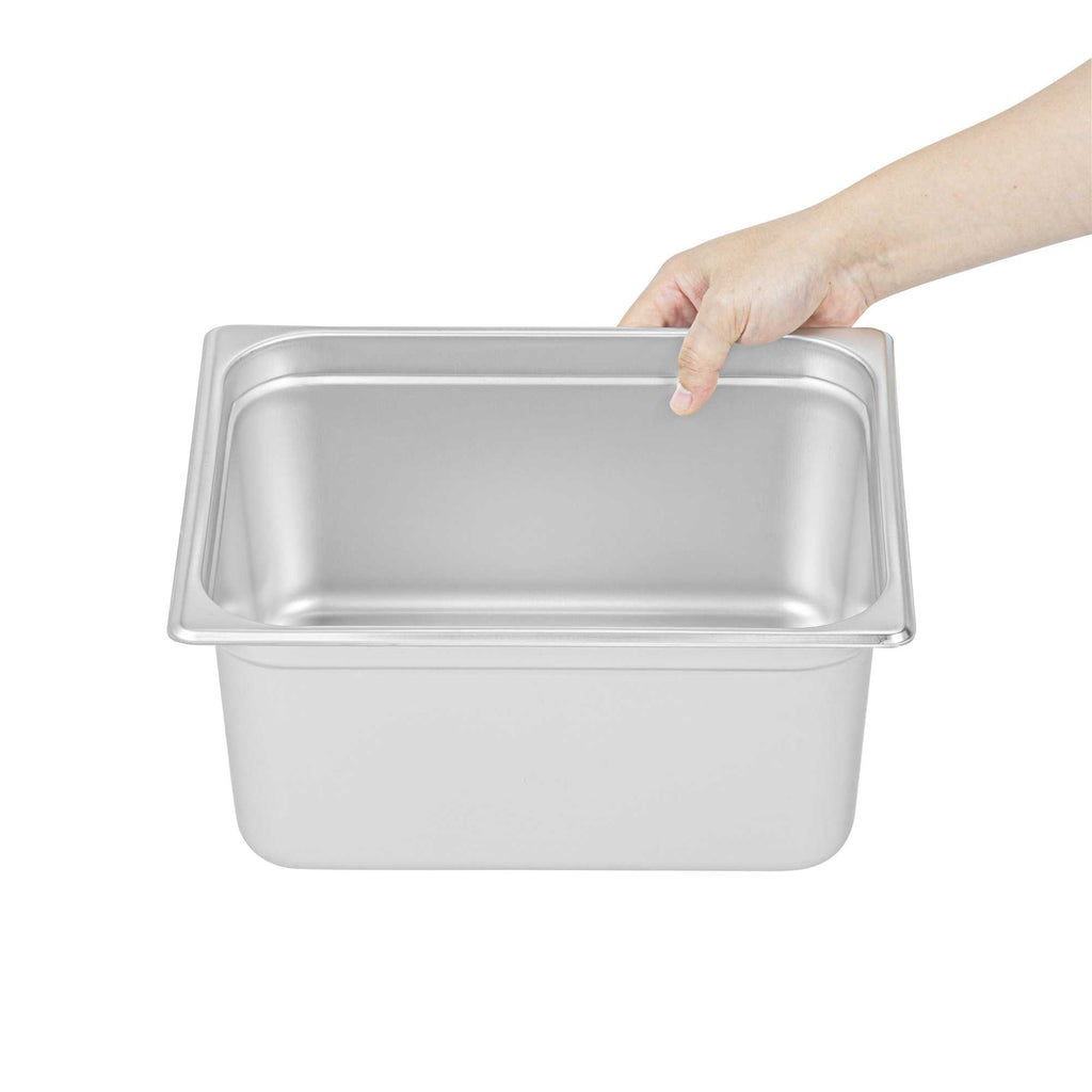 Kitchen Tek Stainless Steel 1/2 Size Steam Table Pan - 6 Inch Deep, Anti Jam, 24 Gauge - 1 count box
