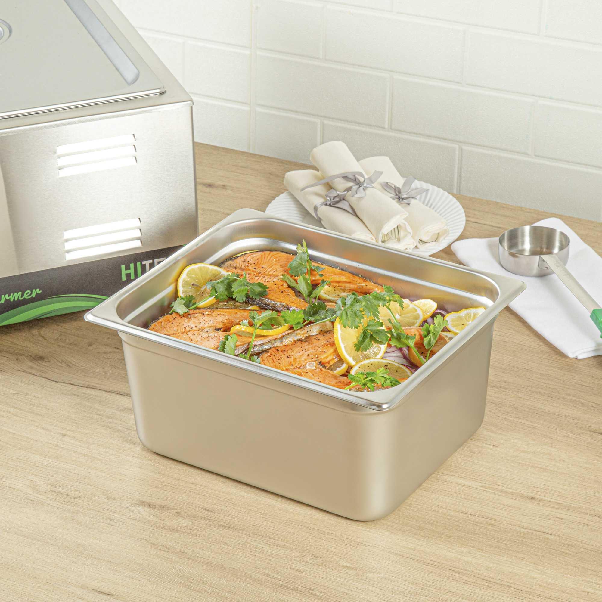 Kitchen Tek Stainless Steel 1/2 Size Steam Table Pan - 6 Inch Deep, Anti Jam, 24 Gauge - 1 count box