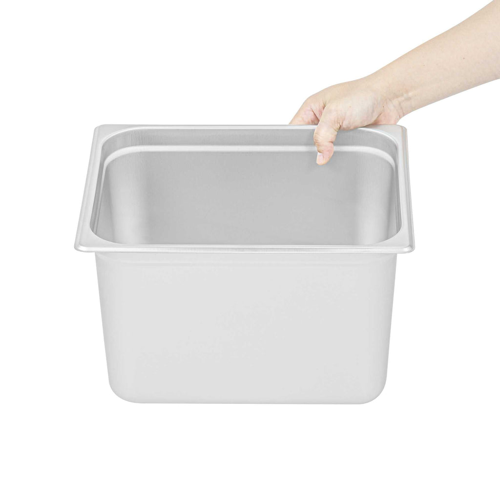 Kitchen Tek Stainless Steel 1/2 Size Steam Table Pan - 8 Inch Deep, Anti Jam, 24 Gauge - 1 count box