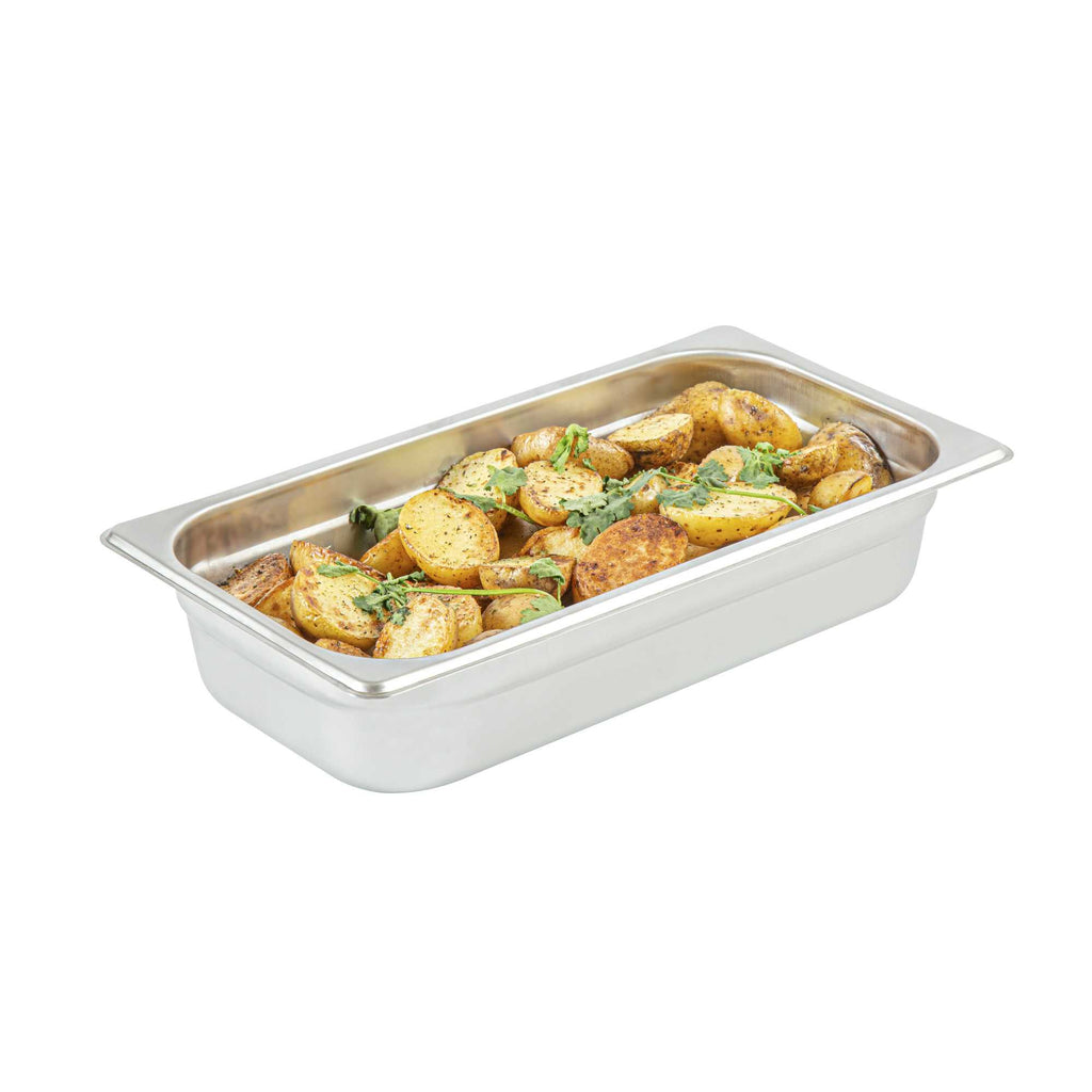 Kitchen Tek Stainless Steel 1/3 Size Steam Table Pan - 2 1/2 Inch Deep, Anti Jam, 24 Gauge - 1 count box