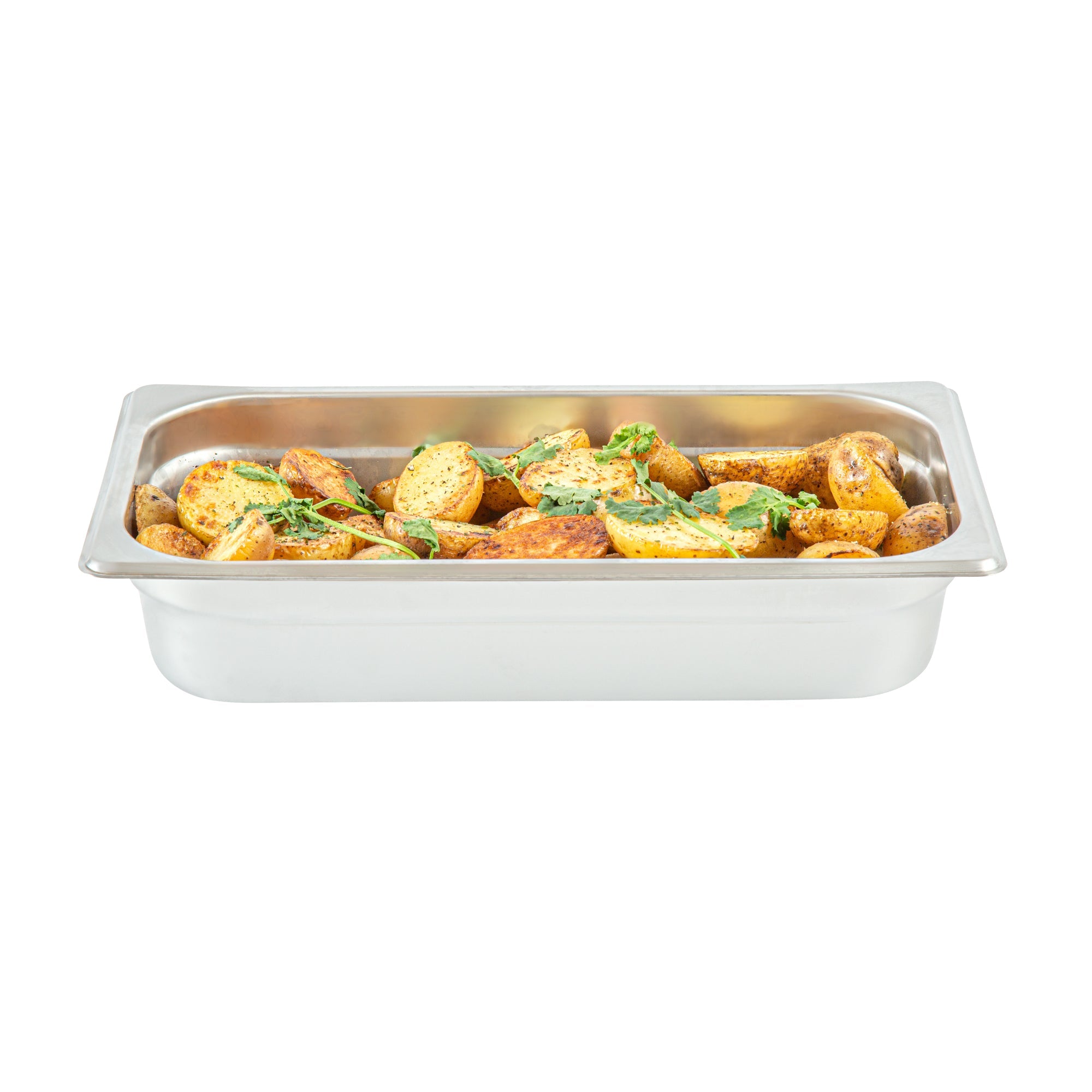 Kitchen Tek Stainless Steel 1/3 Size Steam Table Pan - 2 1/2 Inch Deep, Anti Jam, 24 Gauge - 12 count box