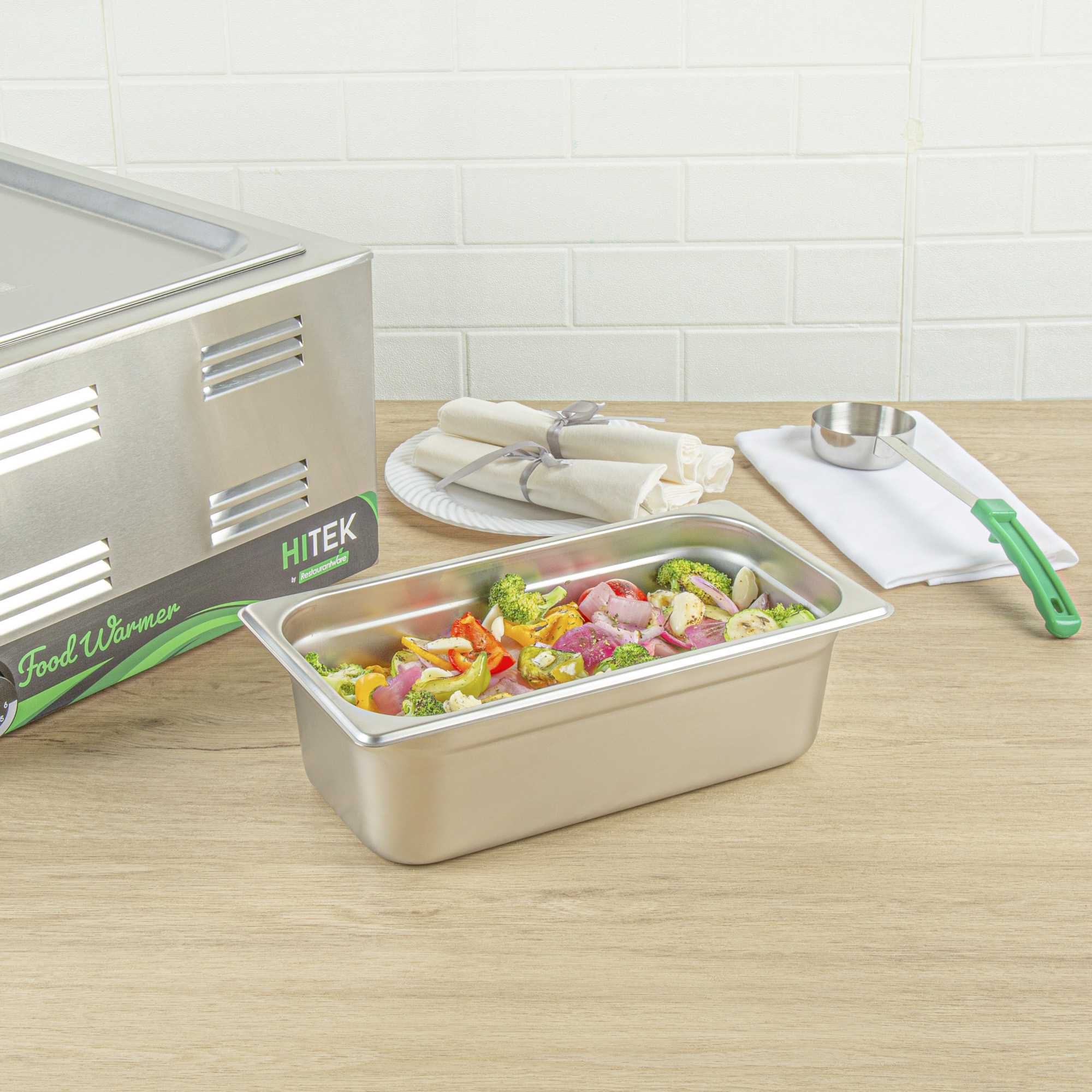 Kitchen Tek Stainless Steel 1/3 Size Steam Table Pan - 4 Inch Deep, Anti Jam, 24 Gauge - 1 count box
