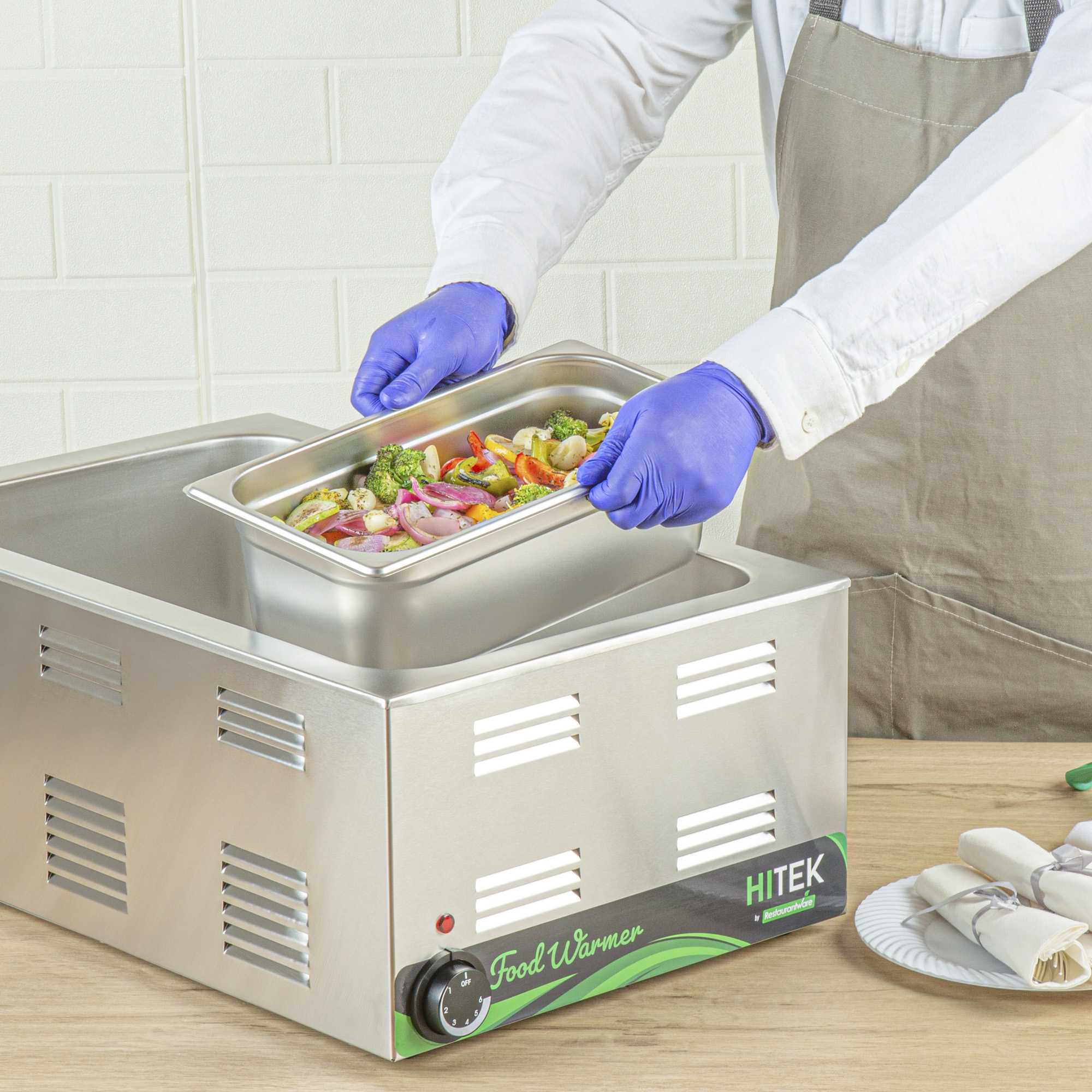 Kitchen Tek Stainless Steel 1/3 Size Steam Table Pan - 4 Inch Deep, Anti Jam, 24 Gauge - 1 count box