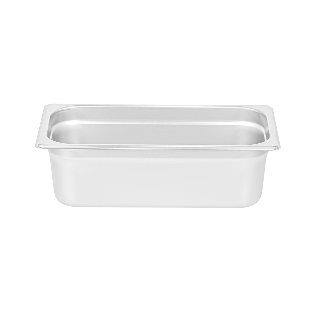 Kitchen Tek Stainless Steel 1/3 Size Steam Table Pan - 4 Inch Deep, Anti Jam, 24 Gauge - 12 count box
