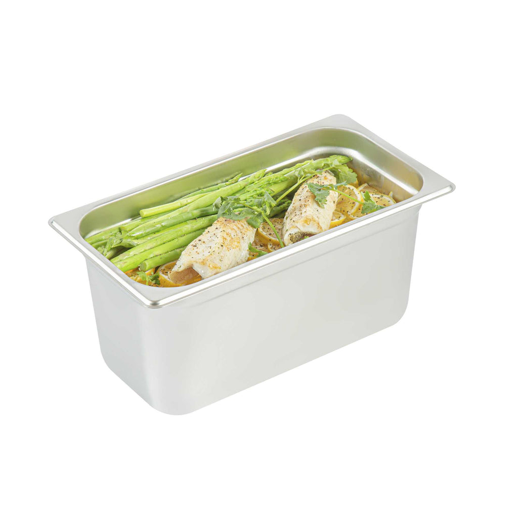 Kitchen Tek Stainless Steel 1/3 Size Steam Table Pan - 6 Inch Deep, Anti Jam, 24 Gauge - 1 count box