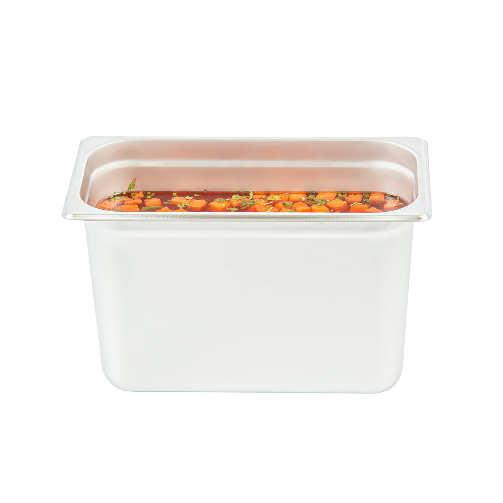 Kitchen Tek Stainless Steel 1/3 Size Steam Table Pan - 8 Inch Deep, Anti Jam, 24 Gauge - 12 count box