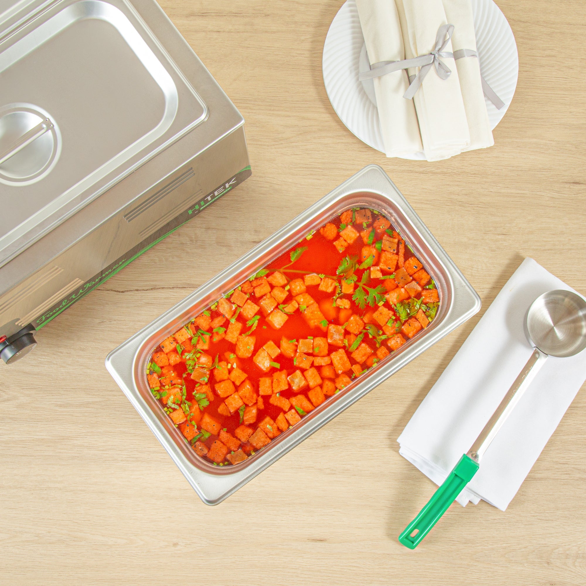 Kitchen Tek Stainless Steel 1/3 Size Steam Table Pan - 8 Inch Deep, Anti Jam, 24 Gauge - 12 count box