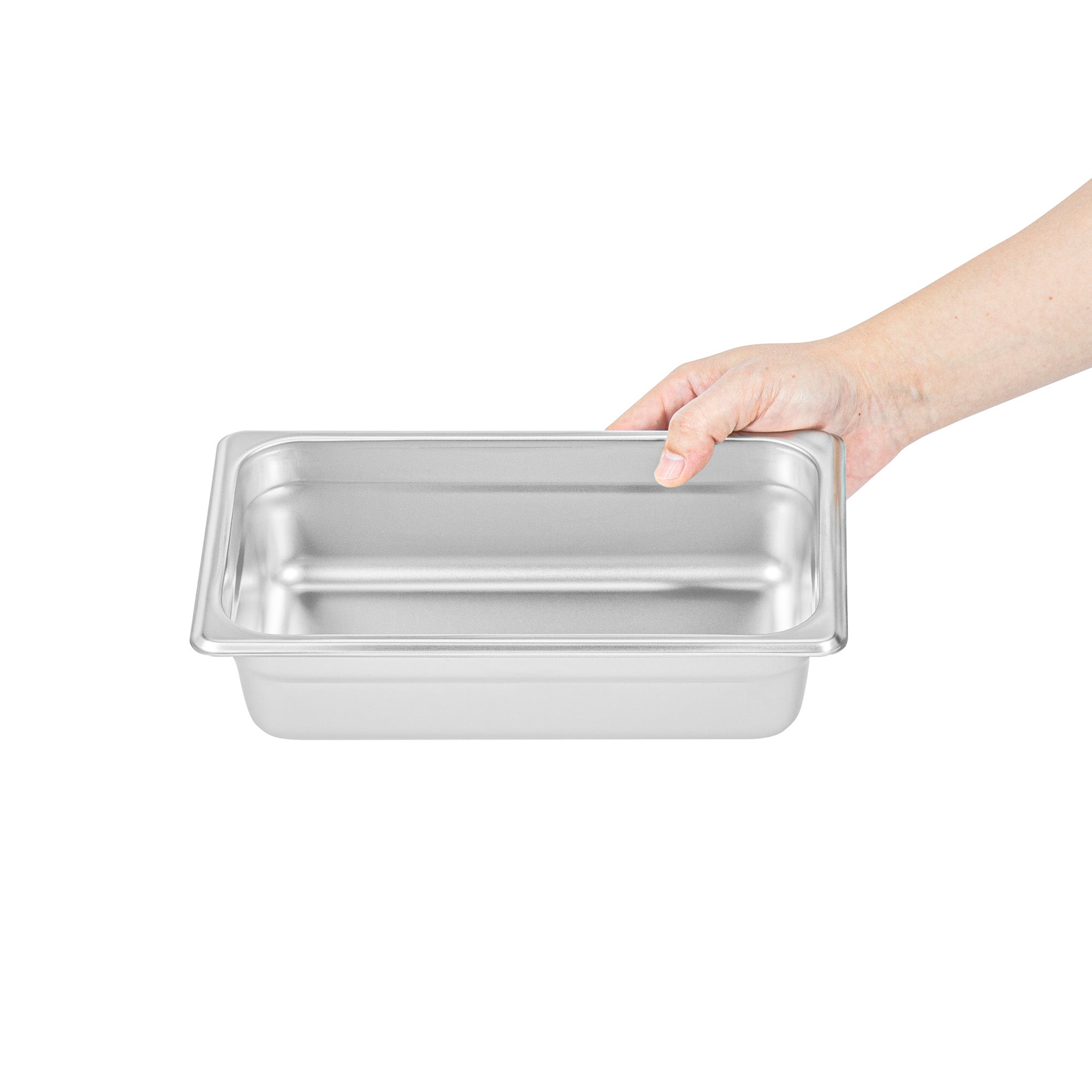 Kitchen Tek Stainless Steel 1/4 Size Steam Table Pan - 2 1/2 Inch Deep, Anti Jam, 24 Gauge - 1 count box