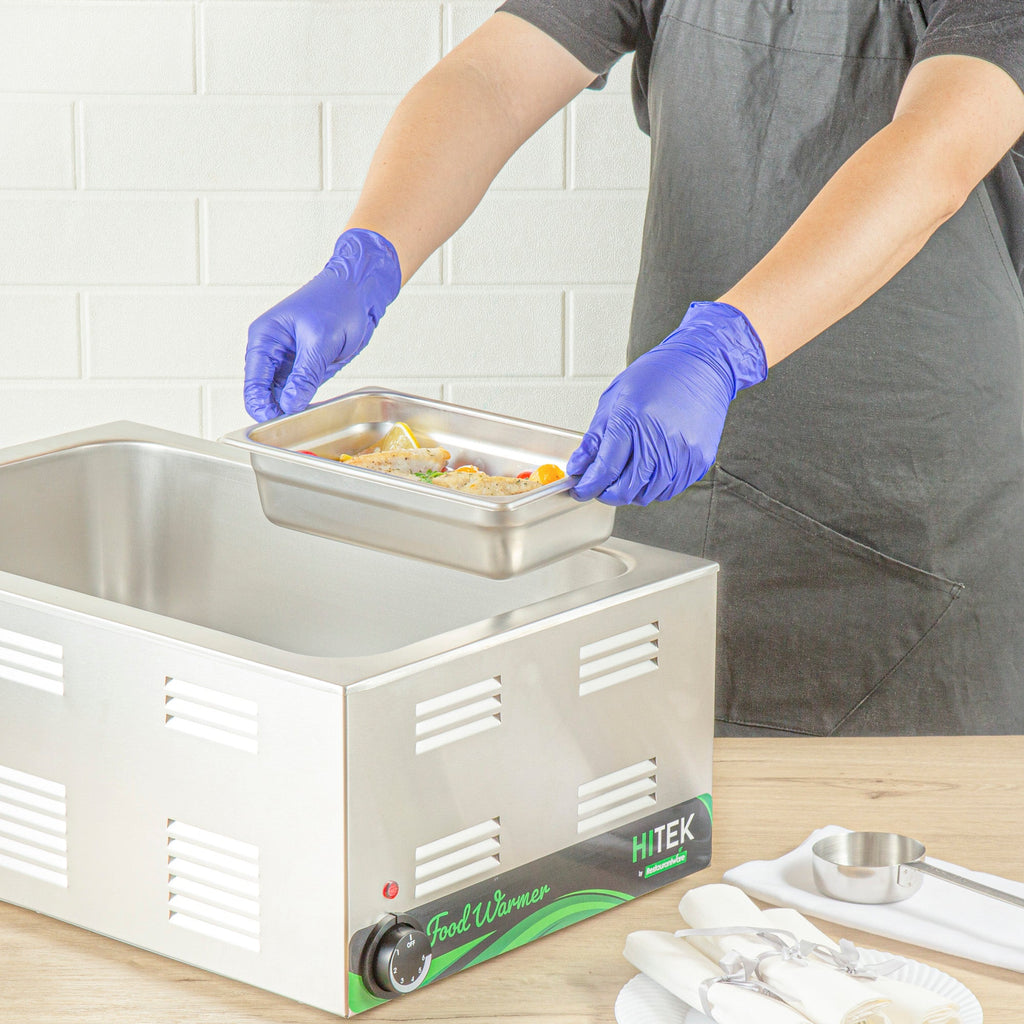 Kitchen Tek Stainless Steel 1/4 Size Steam Table Pan - 2 1/2 Inch Deep, Anti Jam, 24 Gauge - 1 count box
