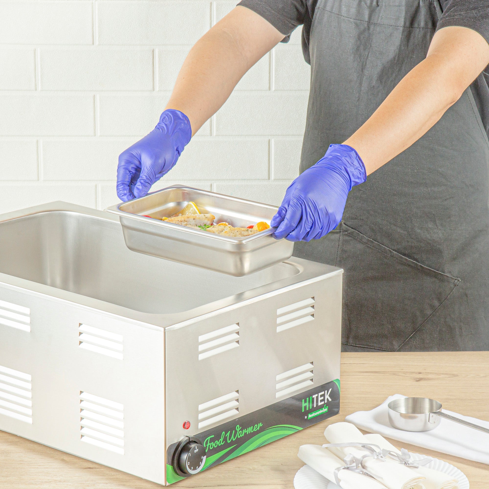 Kitchen Tek Stainless Steel 1/4 Size Steam Table Pan - 2 1/2 Inch Deep, Anti Jam, 24 Gauge - 1 count box