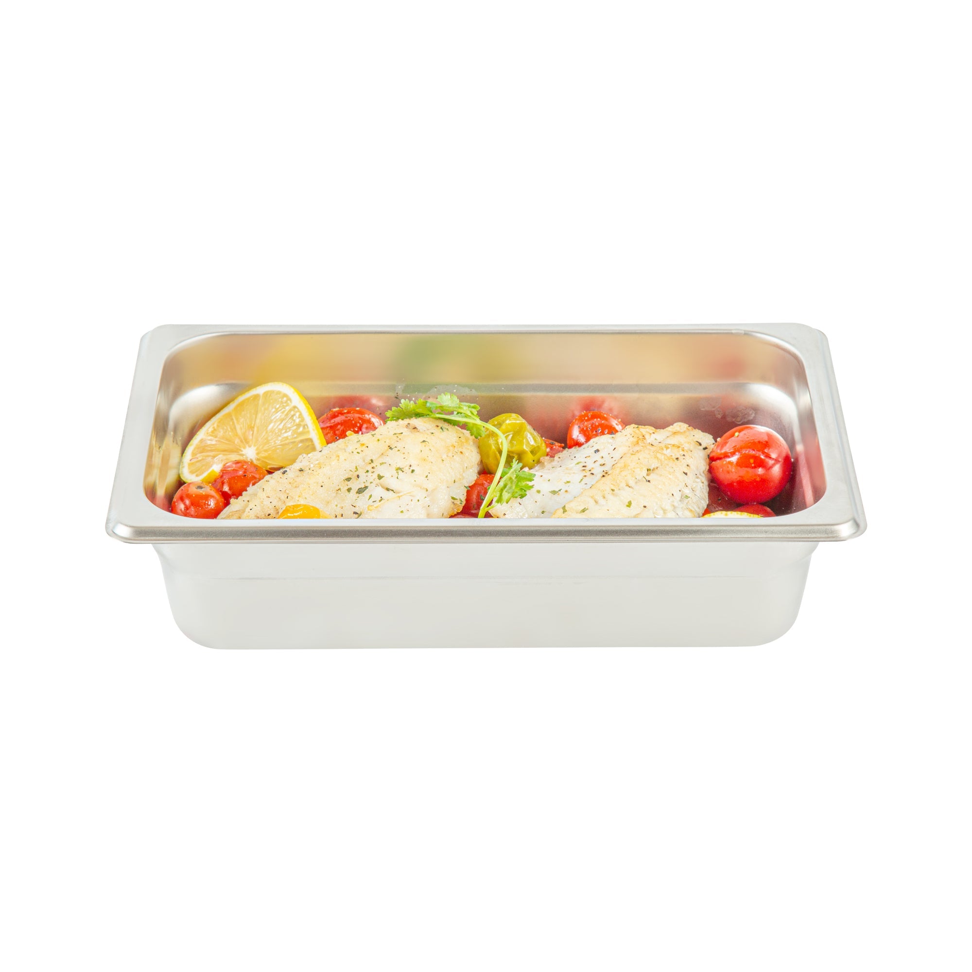 Kitchen Tek Stainless Steel 1/4 Size Steam Table Pan - 2 1/2 Inch Deep, Anti Jam, 24 Gauge - 12 count box