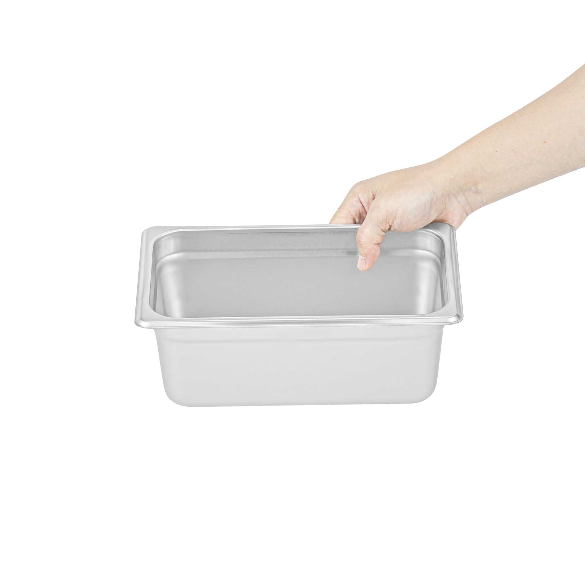 Kitchen Tek Stainless Steel 1/4 Size Steam Table Pan - 4 Inch Deep, Anti Jam, 24 Gauge - 1 count box