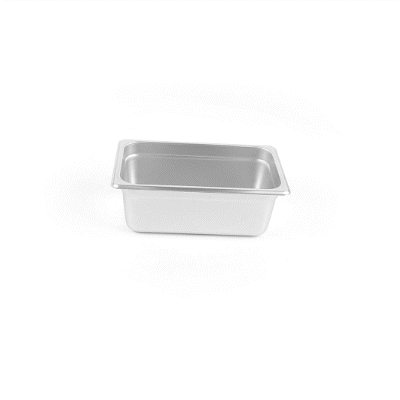 Kitchen Tek Stainless Steel 1/4 Size Steam Table Pan - 4 Inch Deep, Anti Jam, 24 Gauge - 1 count box