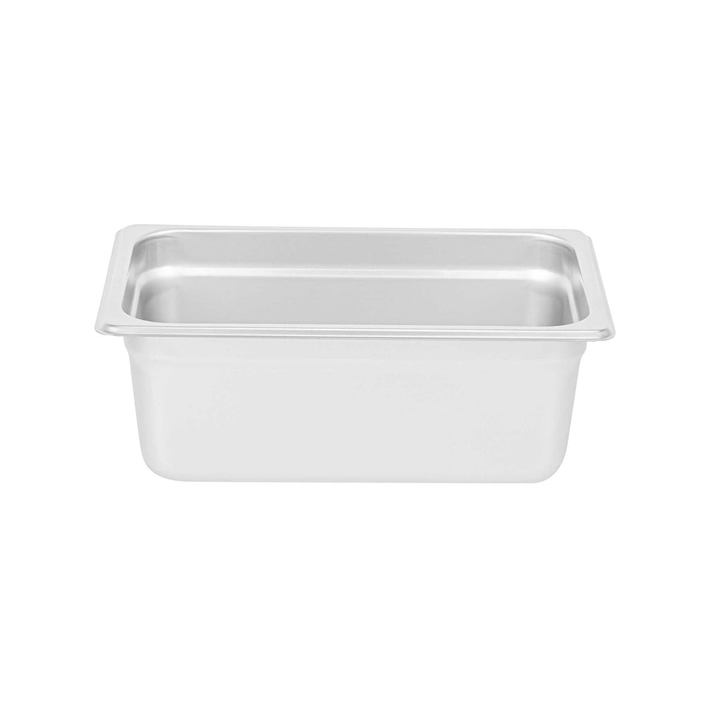 Kitchen Tek Stainless Steel 1/4 Size Steam Table Pan - 4 Inch Deep, Anti Jam, 24 Gauge - 1 count box