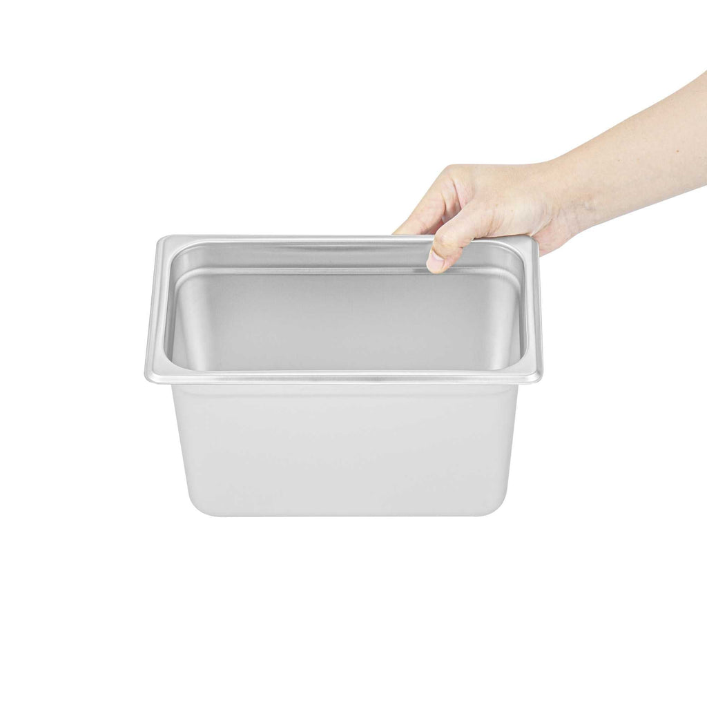 Kitchen Tek Stainless Steel 1/4 Size Steam Table Pan - 6 Inch Deep, Anti Jam, 24 Gauge - 1 count box