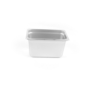 Kitchen Tek Stainless Steel 1/4 Size Steam Table Pan - 6 Inch Deep, Anti Jam, 24 Gauge - 1 count box