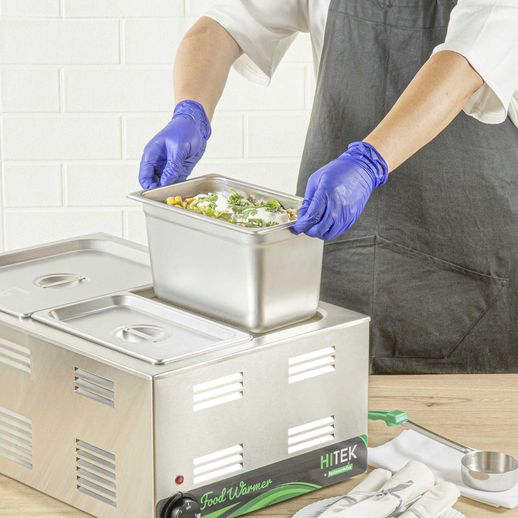 Kitchen Tek Stainless Steel 1/4 Size Steam Table Pan - 6 Inch Deep, Anti Jam, 24 Gauge - 1 count box