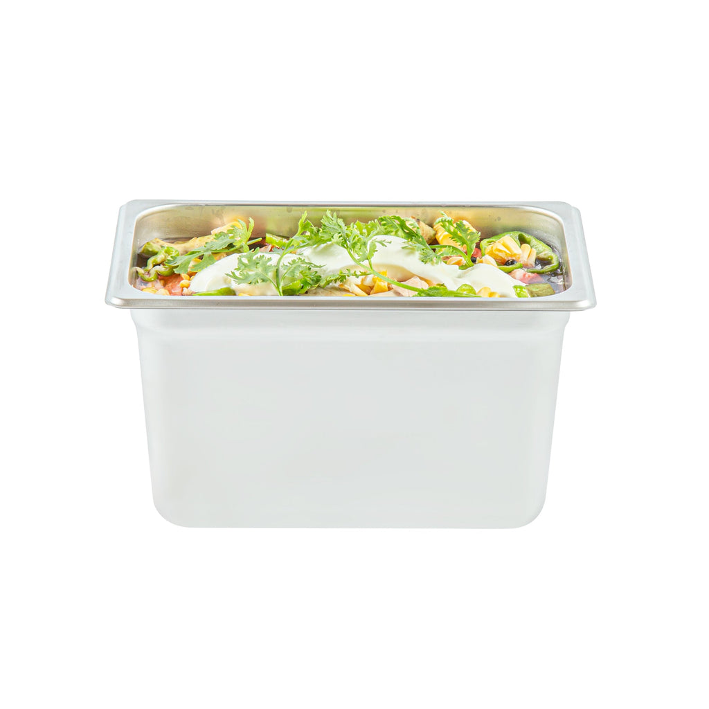 Kitchen Tek Stainless Steel 1/4 Size Steam Table Pan - 6 Inch Deep, Anti Jam, 24 Gauge - 12 count box
