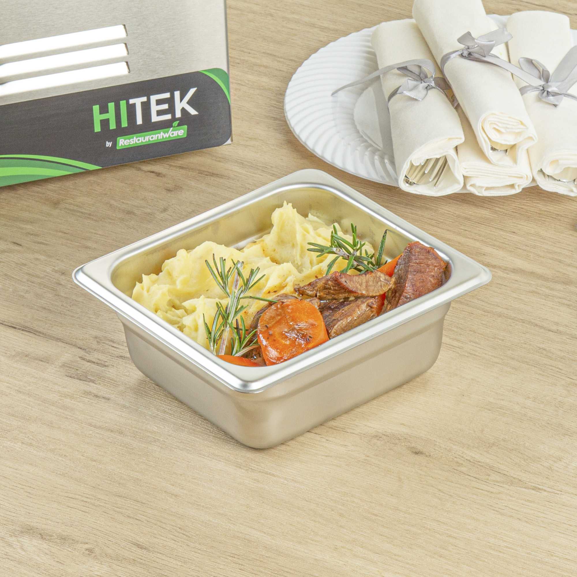 Kitchen Tek Stainless Steel 1/6 Size Steam Table Pan - 2 1/2 Inch Deep, Anti Jam, 24 Gauge - 1 count box