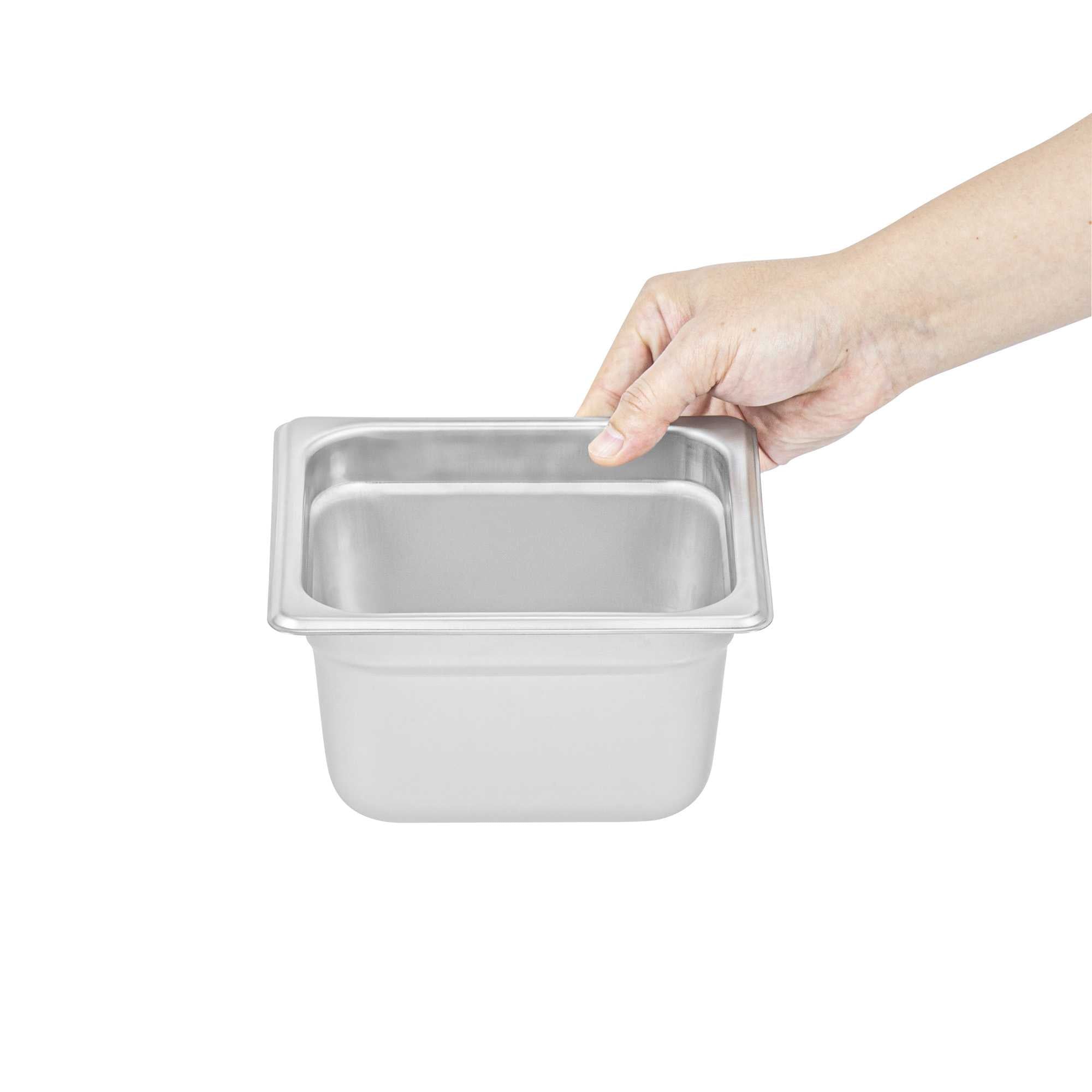 Kitchen Tek Stainless Steel 1/6 Size Steam Table Pan - 4 Inch Deep, Anti Jam, 24 Gauge - 1 count box