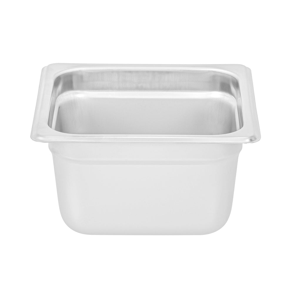 Kitchen Tek Stainless Steel 1/6 Size Steam Table Pan - 4 Inch Deep, Anti Jam, 24 Gauge - 12 count box