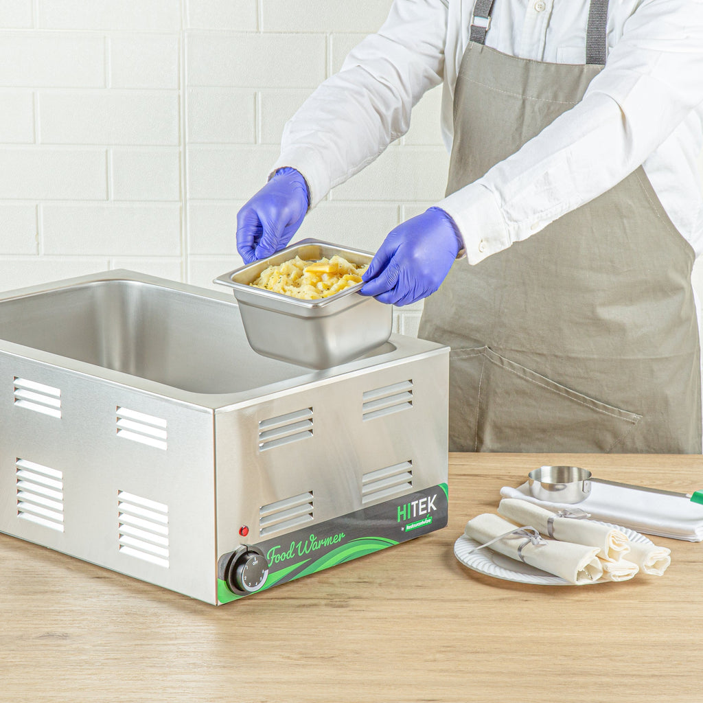 Kitchen Tek Stainless Steel 1/6 Size Steam Table Pan - 4 Inch Deep, Anti Jam, 24 Gauge - 12 count box