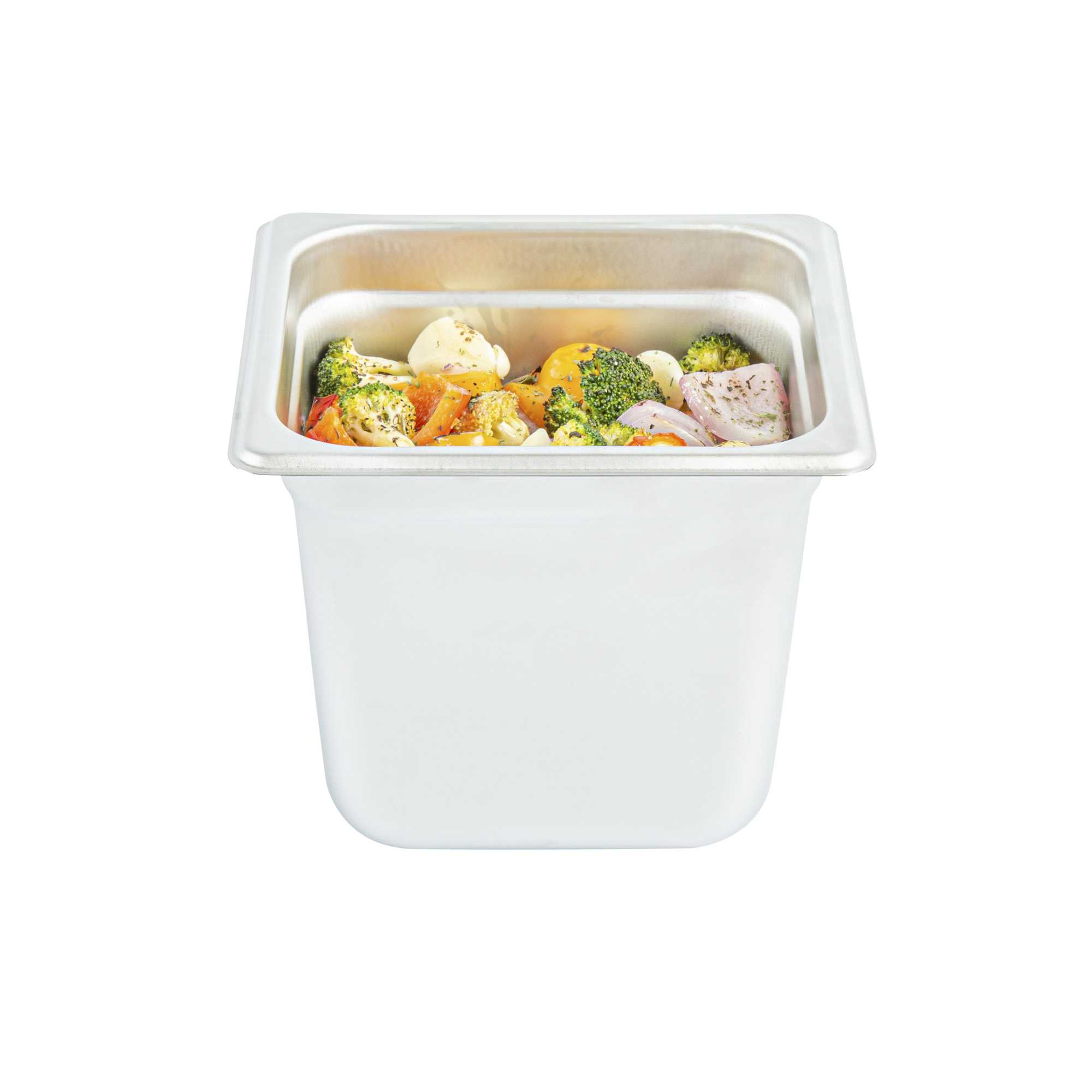 Kitchen Tek Stainless Steel 1/6 Size Steam Table Pan - 6 Inch Deep, Anti Jam, 24 Gauge - 1 count box