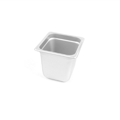 Kitchen Tek Stainless Steel 1/6 Size Steam Table Pan - 6 Inch Deep, Anti Jam, 24 Gauge - 1 count box