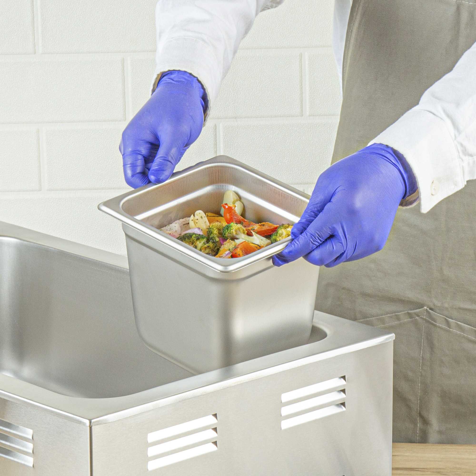 Kitchen Tek Stainless Steel 1/6 Size Steam Table Pan - 6 Inch Deep, Anti Jam, 24 Gauge - 1 count box