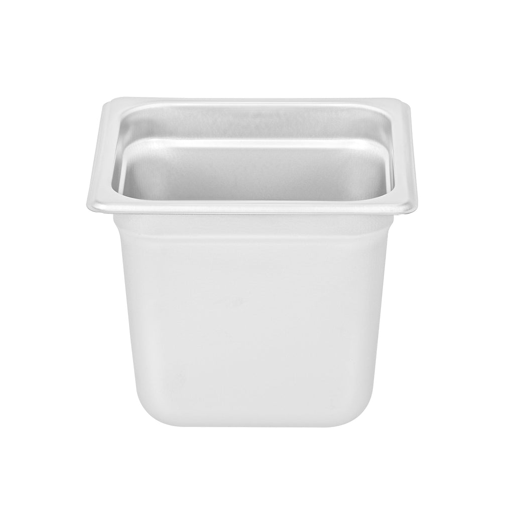 Kitchen Tek Stainless Steel 1/6 Size Steam Table Pan - 6 Inch Deep, Anti Jam, 24 Gauge - 12 count box