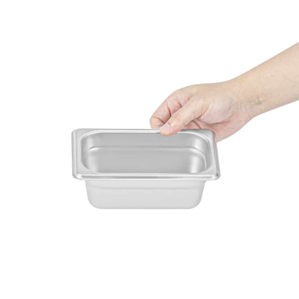 Kitchen Tek Stainless Steel 1/9 Size Steam Table Pan - 2 1/2 Inch Deep, Anti Jam, 24 Gauge - 1 count box