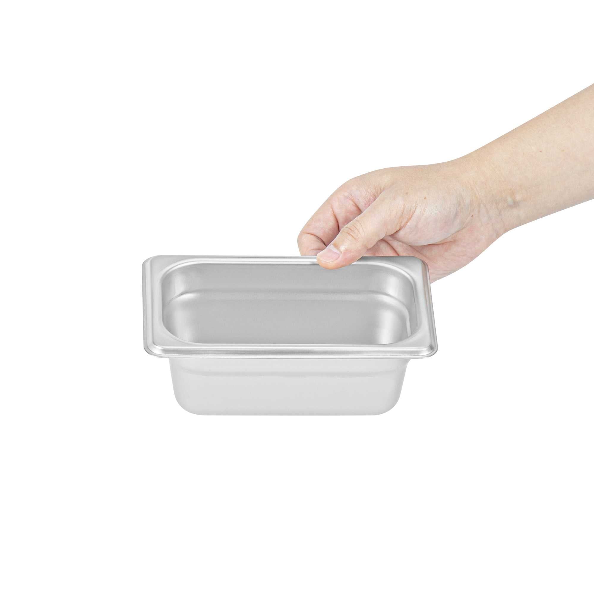 Kitchen Tek Stainless Steel 1/9 Size Steam Table Pan - 2 1/2 Inch Deep, Anti Jam, 24 Gauge - 1 count box