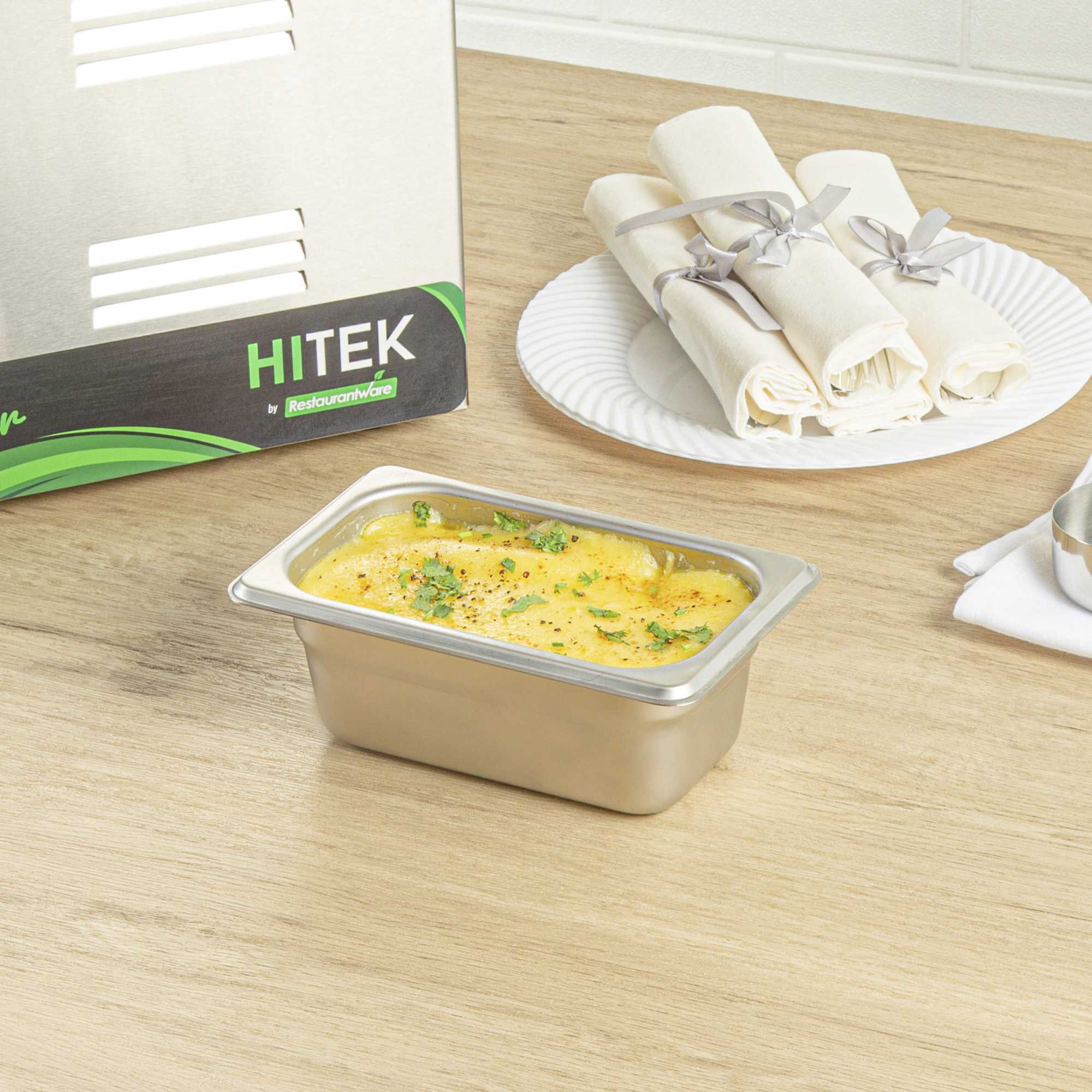 Kitchen Tek Stainless Steel 1/9 Size Steam Table Pan - 2 1/2 Inch Deep, Anti Jam, 24 Gauge - 1 count box