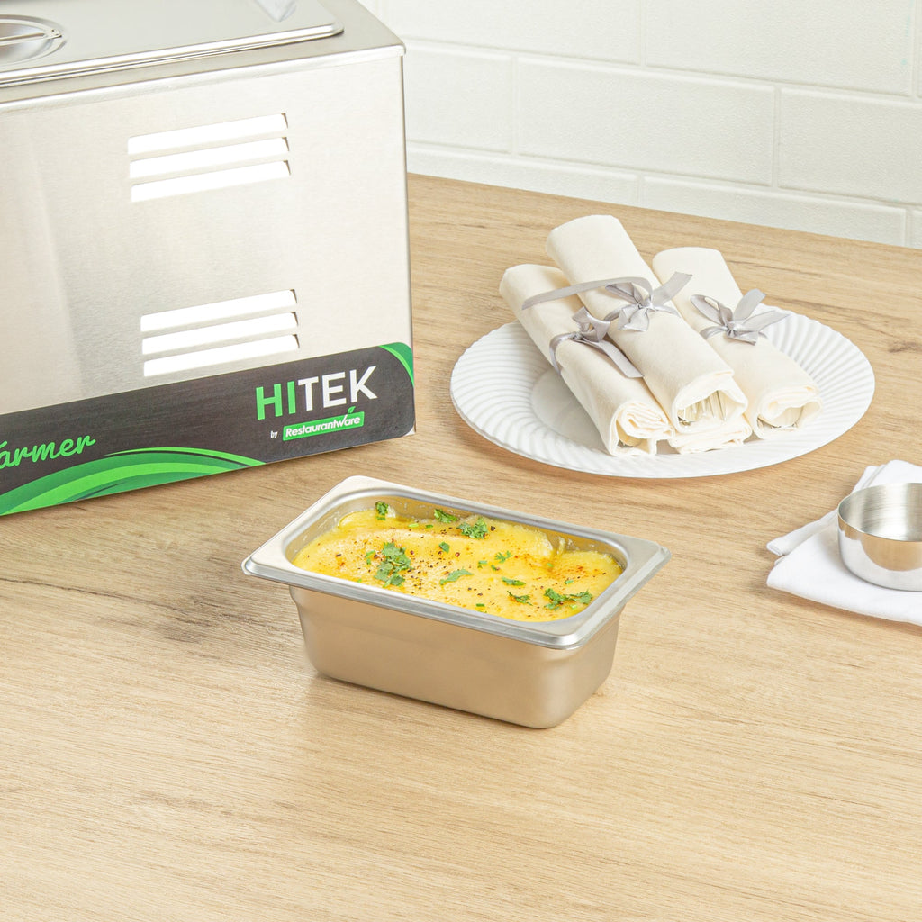 Kitchen Tek Stainless Steel 1/9 Size Steam Table Pan - 2 1/2 Inch Deep, Anti Jam, 24 Gauge - 12 count box
