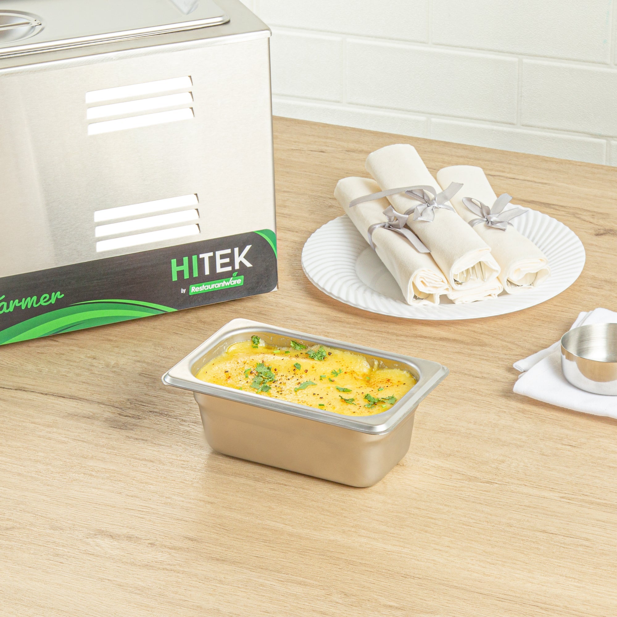 Kitchen Tek Stainless Steel 1/9 Size Steam Table Pan - 2 1/2 Inch Deep, Anti Jam, 24 Gauge - 12 count box