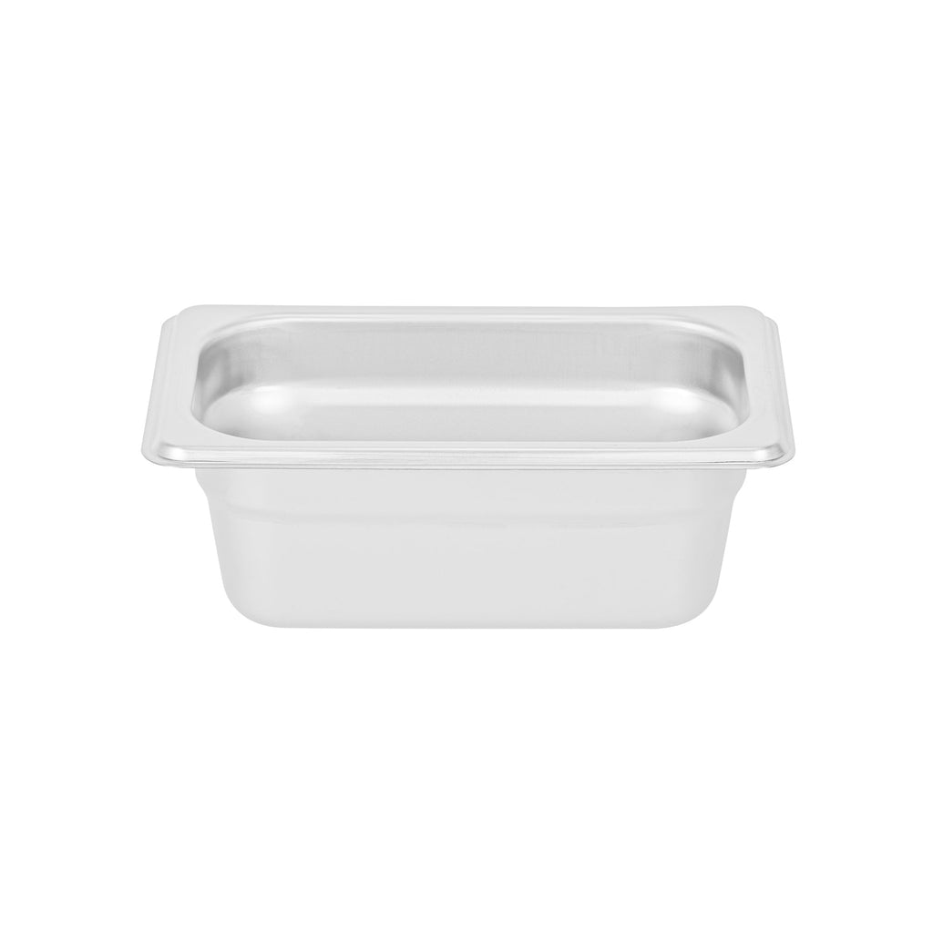 Kitchen Tek Stainless Steel 1/9 Size Steam Table Pan - 2 1/2 Inch Deep, Anti Jam, 24 Gauge - 12 count box