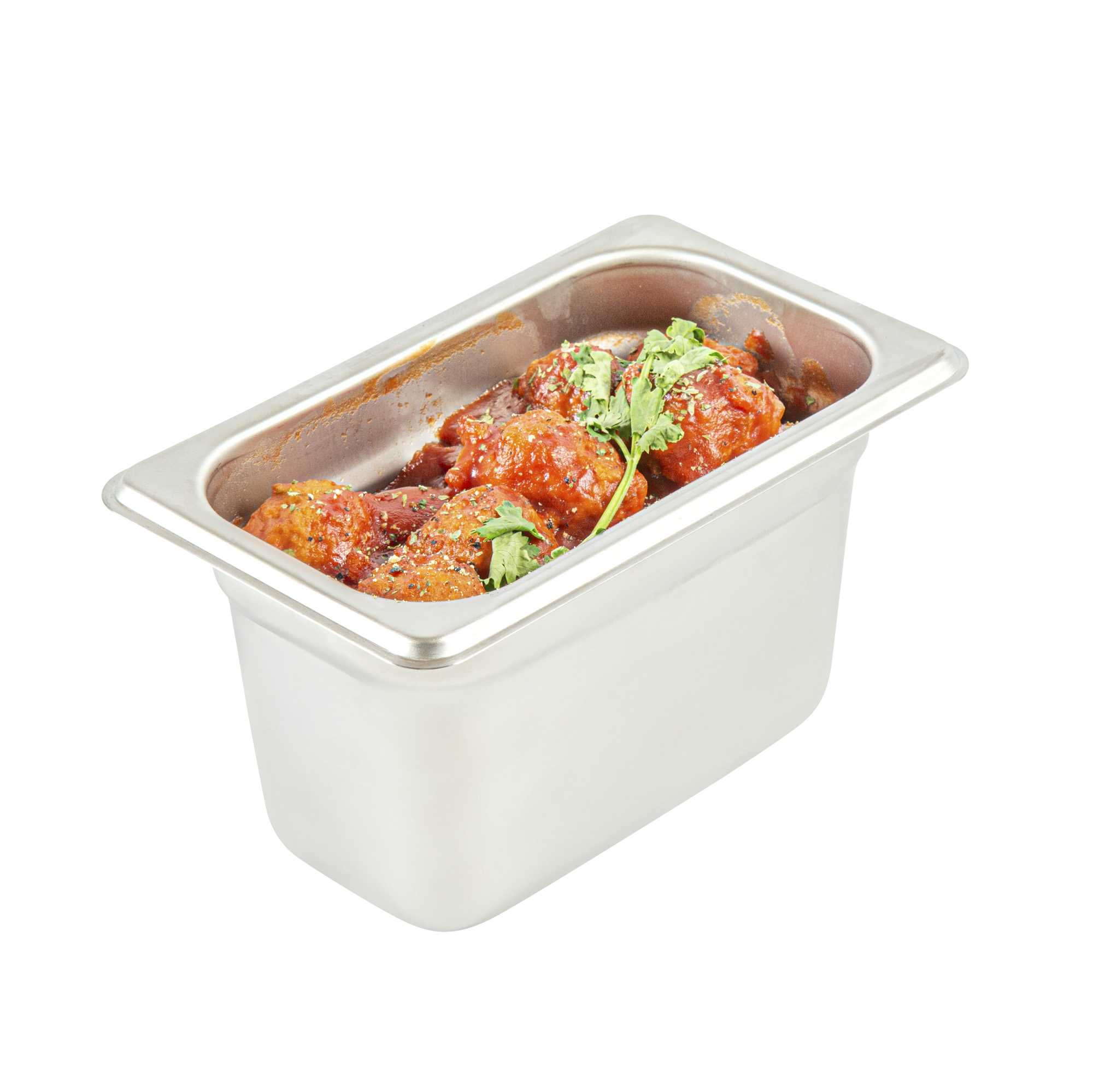 Kitchen Tek Stainless Steel 1/9 Size Steam Table Pan - 4 Inch Deep, Anti Jam, 24 Gauge - 1 count box