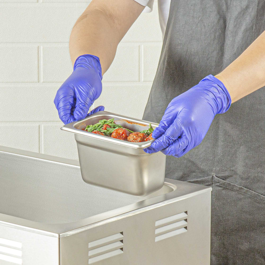 Kitchen Tek Stainless Steel 1/9 Size Steam Table Pan - 4 Inch Deep, Anti Jam, 24 Gauge - 1 count box