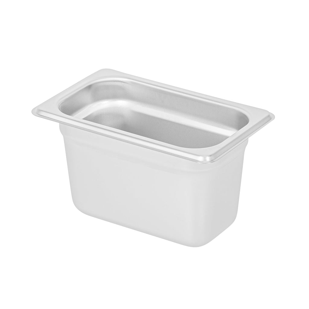 Kitchen Tek Stainless Steel 1/9 Size Steam Table Pan - 4 Inch Deep, Anti Jam, 24 Gauge - 12 count box
