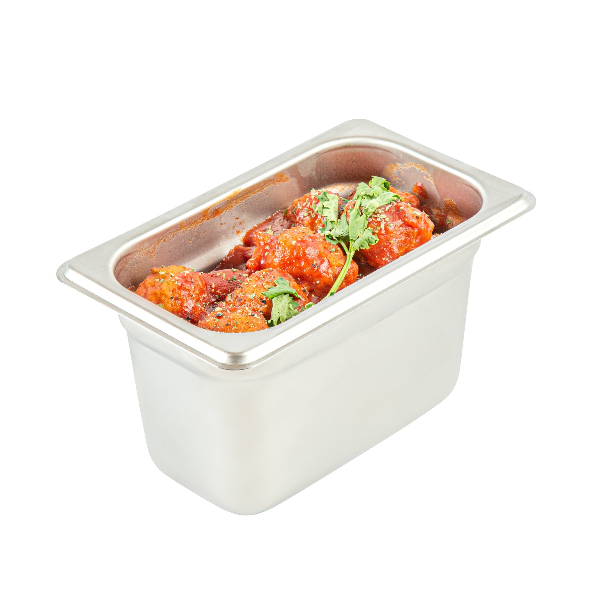 Kitchen Tek Stainless Steel 1/9 Size Steam Table Pan - 4 Inch Deep, Anti Jam, 24 Gauge - 12 count box