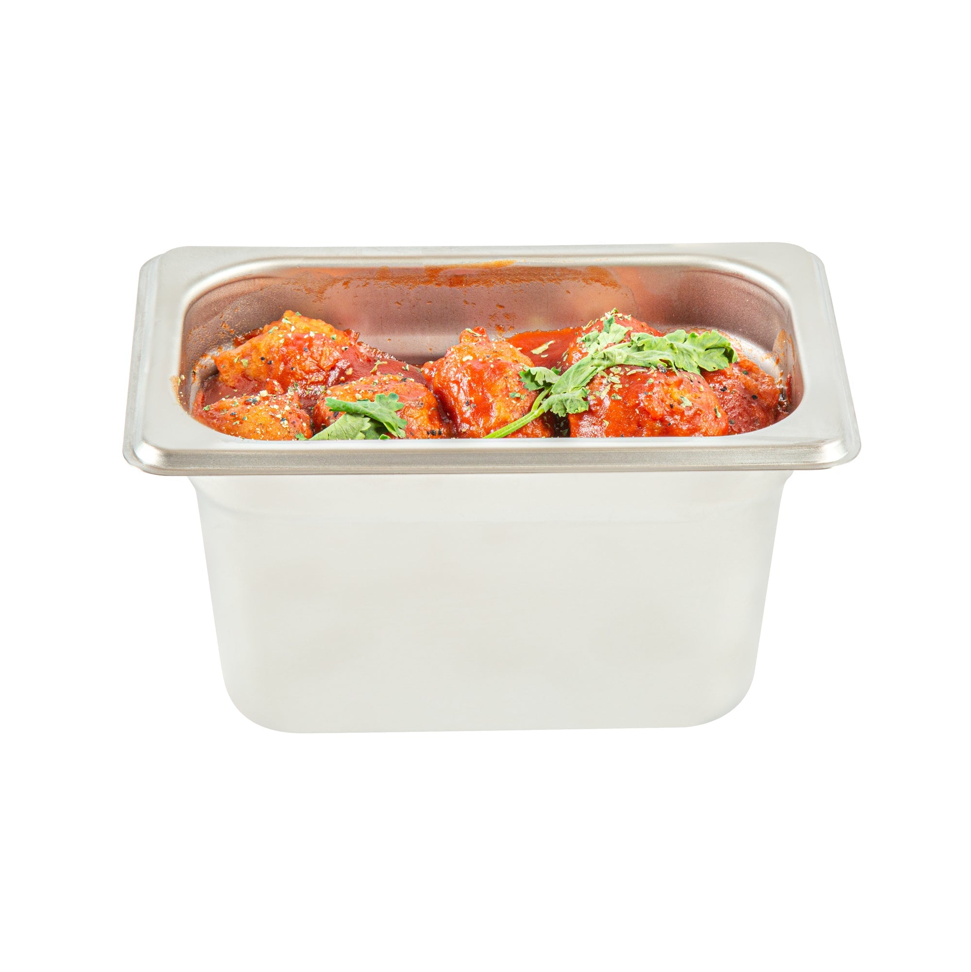 Kitchen Tek Stainless Steel 1/9 Size Steam Table Pan - 4 Inch Deep, Anti Jam, 24 Gauge - 12 count box
