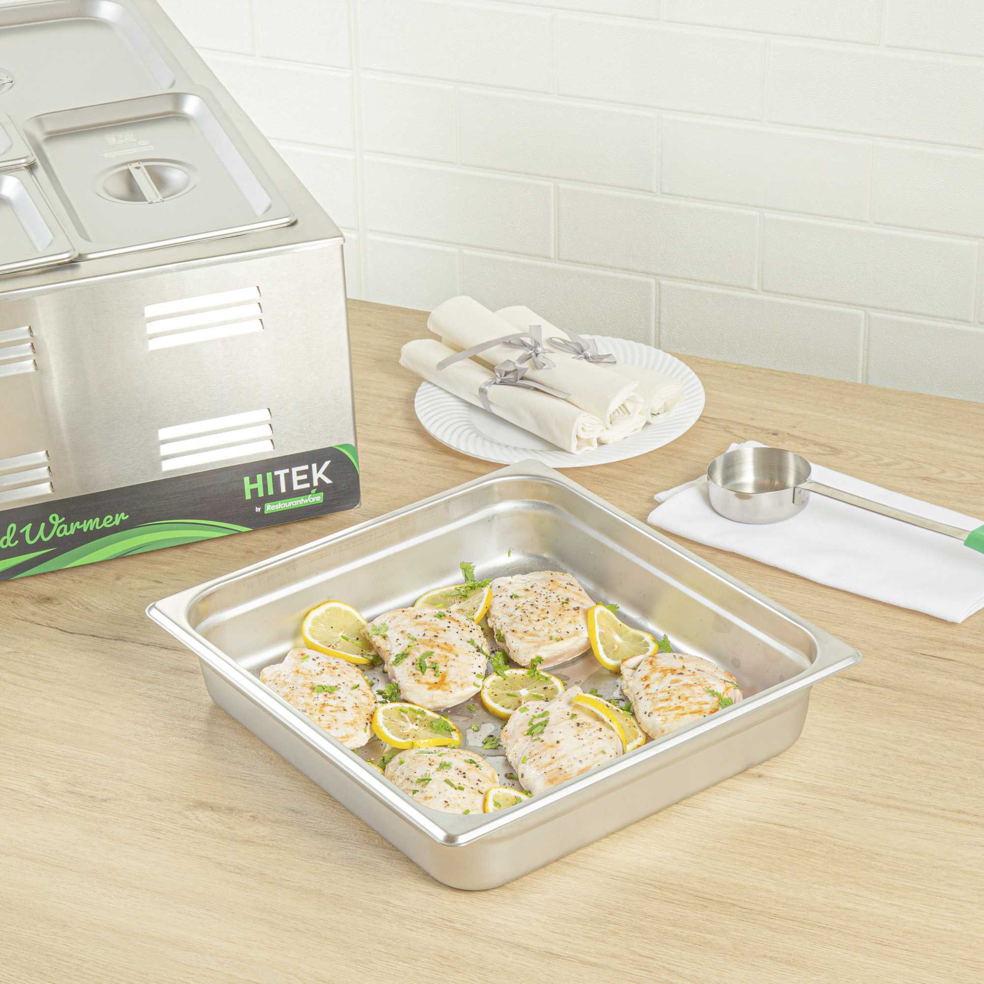 Kitchen Tek Stainless Steel 2/3 Size Steam Table Pan - 2 1/2 Inch Deep, Anti Jam, 24 Gauge - 1 count box