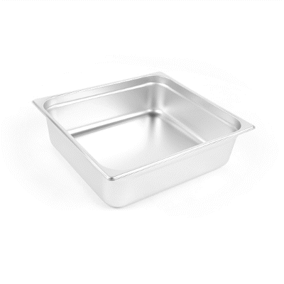 Kitchen Tek Stainless Steel 2/3 Size Steam Table Pan - 4 Inch Deep, Anti Jam, 24 Gauge - 1 count box