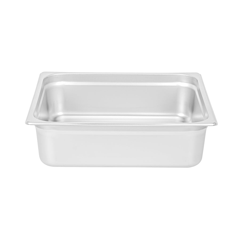 Kitchen Tek Stainless Steel 2/3 Size Steam Table Pan - 4 Inch Deep, Anti Jam, 24 Gauge - 6 count box